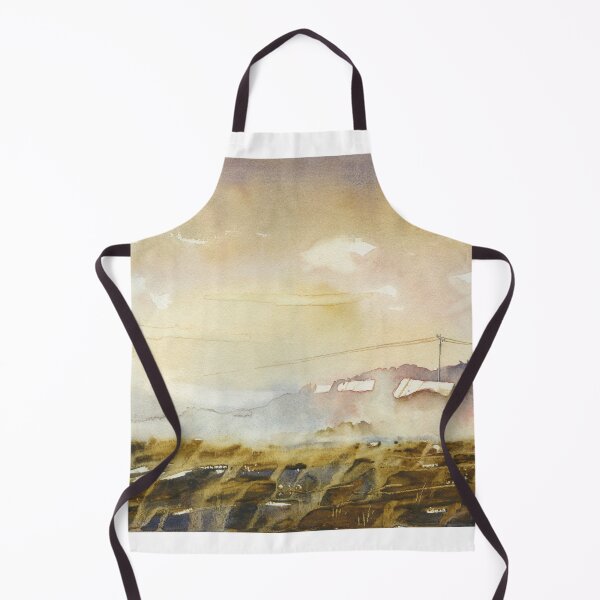 Item preview, Mist covered landscape painting with buildings. designed and sold by rfoxphoto.