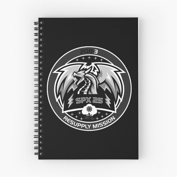 Item preview, SpaceX CRS-25 mission patch - black and white designed and sold by trendistudio.