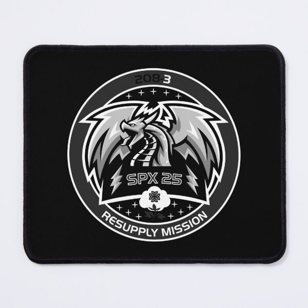 Item preview, SpaceX CRS-25 mission patch - black and white designed and sold by trendistudio.