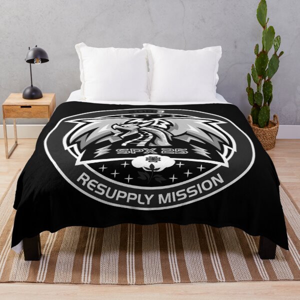 Item preview, SpaceX CRS-25 mission patch - black and white designed and sold by trendistudio.
