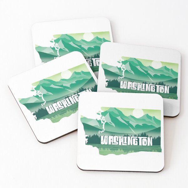 Item preview, Washington map and colorful landscape designed and sold by landscapeworlds.