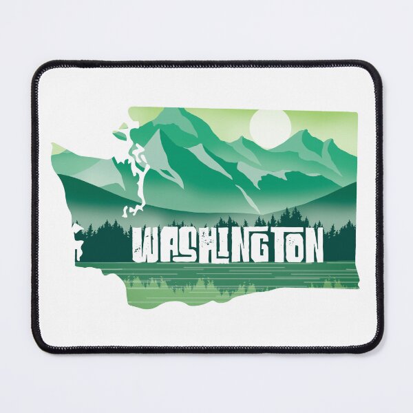 Item preview, Washington map and colorful landscape designed and sold by landscapeworlds.