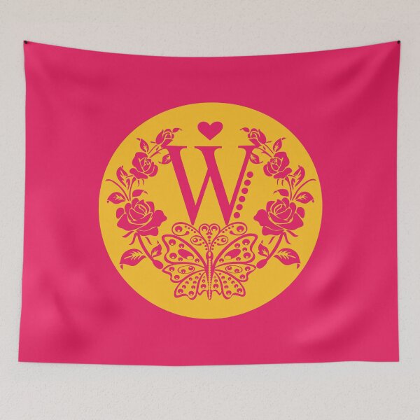Item preview, Roses, Heart and Butterfly Monogram W designed and sold by ClownFishArts.