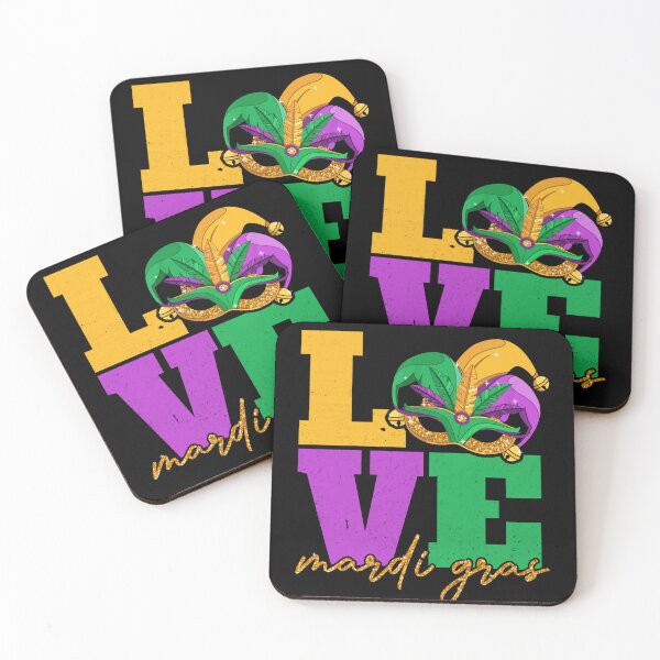 Item preview, love Mardi Gras Mask Feathers glitter fleur de lis love unisex - mardi gras parades - womens mardi gras designed and sold by Magik-Art.