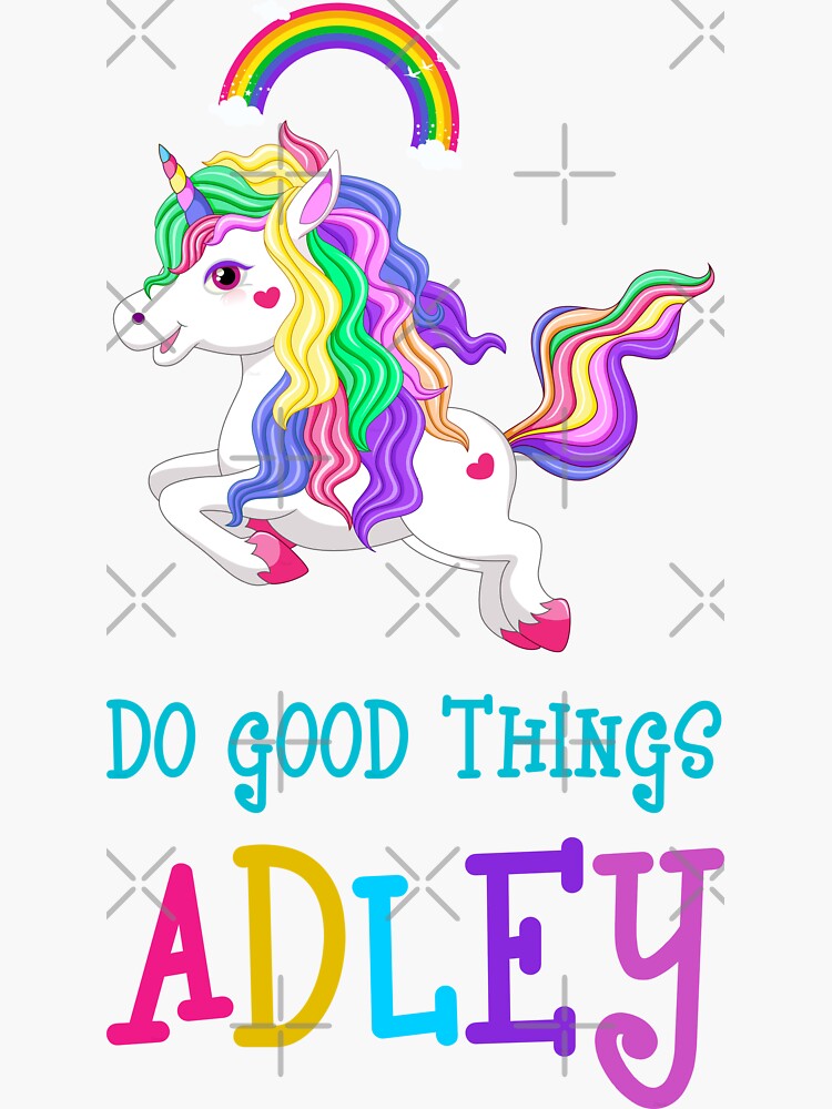 "A For Adley Funny, Adley, Kids, Colorful Art, Rainbow, Gift" Sticker