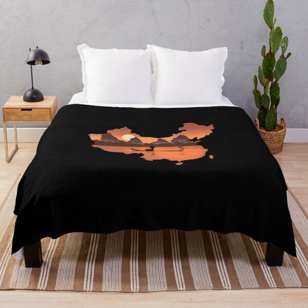 Item preview, China map and colorful landscape designed and sold by landscapeworlds.
