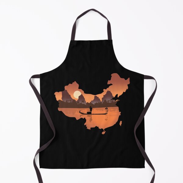 Item preview, China map and colorful landscape designed and sold by landscapeworlds.