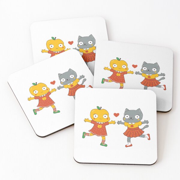Item preview, Two Best Friends Apple Fruit and Black Cat designed and sold by Apple-and-Cat.