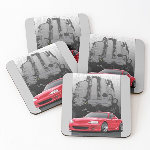 Item preview, Mx5 / Miata NB MK2 with engine backdrop (red) designed and sold by ArtyMotive.