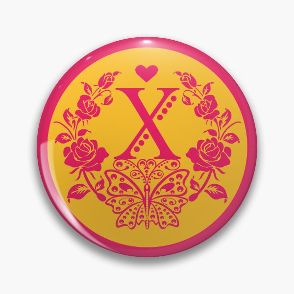 Item preview, Roses, Heart and Butterfly Monogram X designed and sold by ClownFishArts.