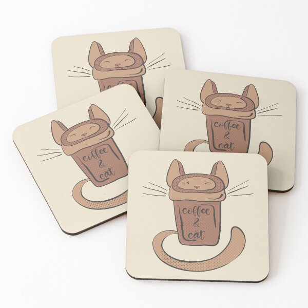 Item preview, Halftone textured typography coffee and cat on paper cup designed and sold by CutieBlue.