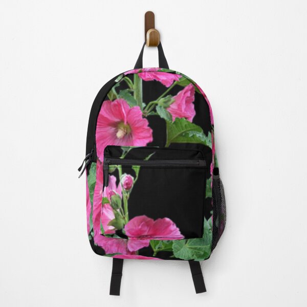 Item preview, Pink Hollyhocks on Black designed and sold by OBXLisaArt.