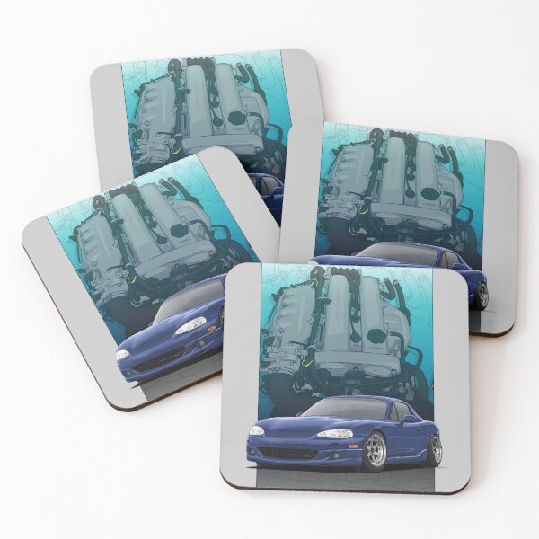 Item preview, Mx5 / Miata NB MK2 with engine backdrop (blue) designed and sold by ArtyMotive.