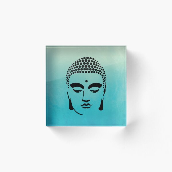 Aperçu de l'œuvre Tête de Bouddha méditant en bleu créée et vendue par FirstwaterRuby.