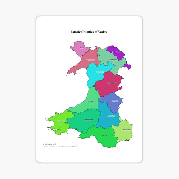 Historic Counties of Wales Sticker