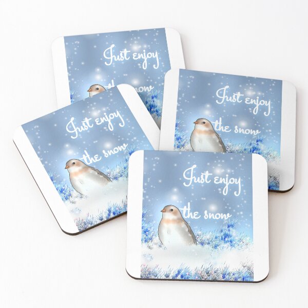Item preview, Just enjoy the snow- Happy glowing Snow Bunting designed and sold by Midnightviera.