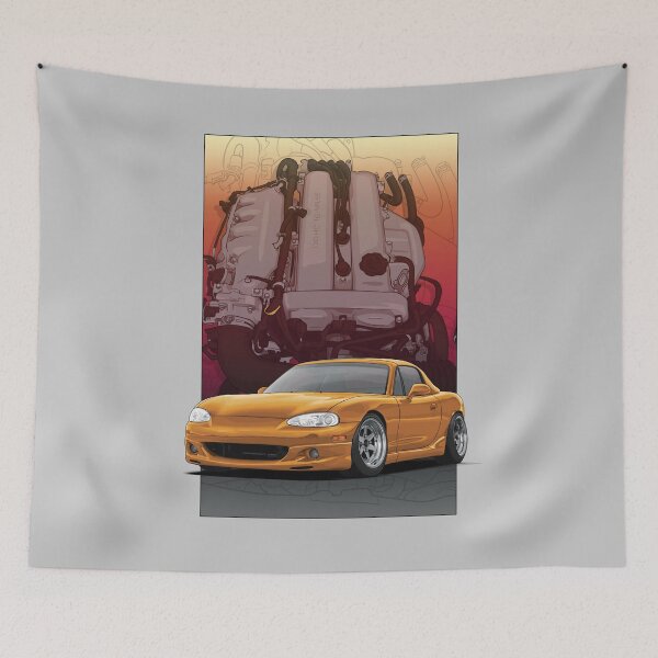 Artikelvorschau, Mx5 / Miata NB MK2 mit Motorkulisse (gold) entworfen und verkauft von ArtyMotive.