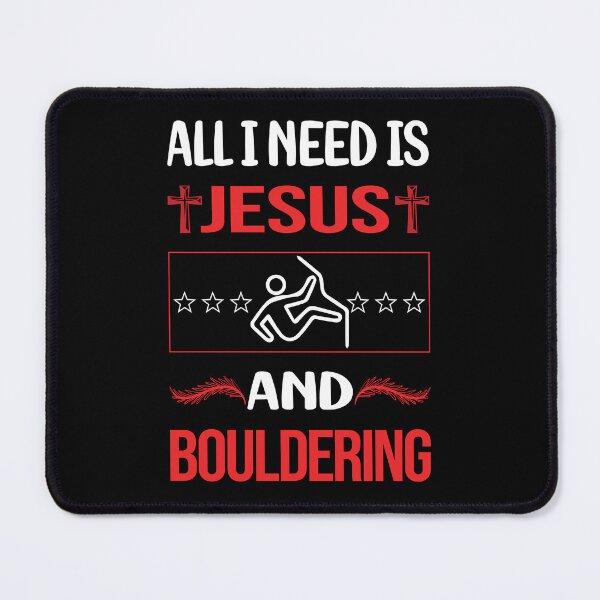 Item preview, Funny Jesus Bouldering Rock Climbing designed and sold by DougPoulos.
