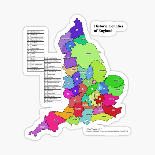 Historic Counties of England Sticker