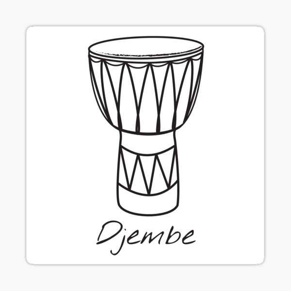Djembe Design for Drummers and Musicians - with white text Sticker
