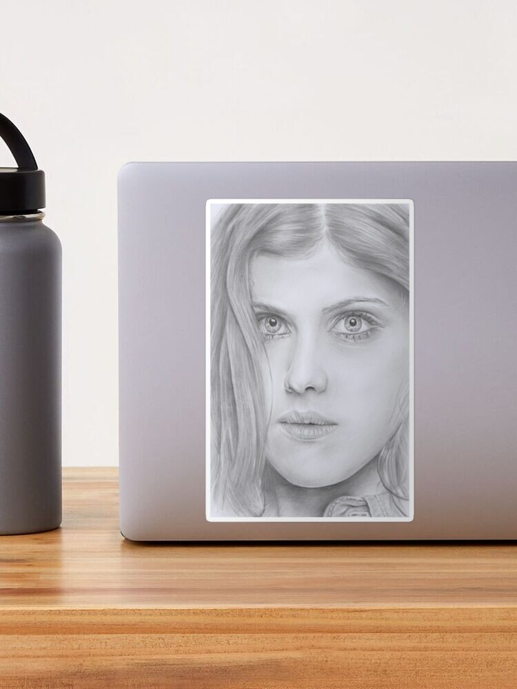 Portrait of Alexandra Daddario Sticker for Sale by Rockberry