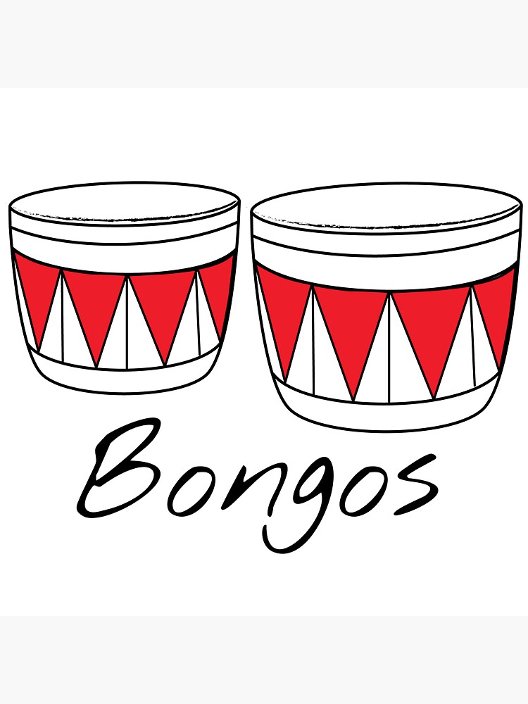"Bongos Design for Drummers and Musicians with white text" Sticker