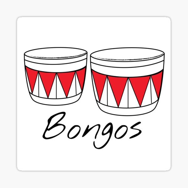 Bongos Design for Drummers and Musicians - with white text Sticker