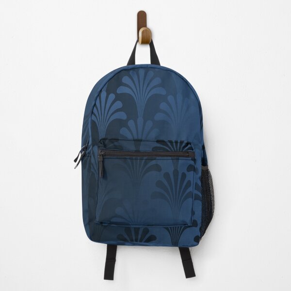 Item preview, Dark Blue Floral Gatsby Art Deco Pattern Background designed and sold by Angela Cini.