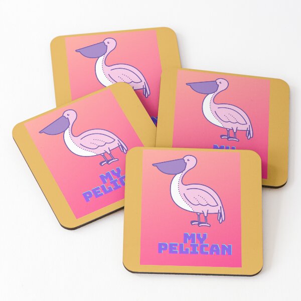 Item preview, My Pelican in Pinkish background with Big Beaks  designed and sold by ThamaraiSelvi.