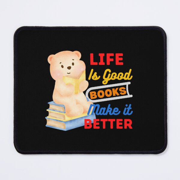Item preview, Life is good books make it better. Happiness is reading, cute watercolor teddy bear. designed and sold by WhaleSharkShop.