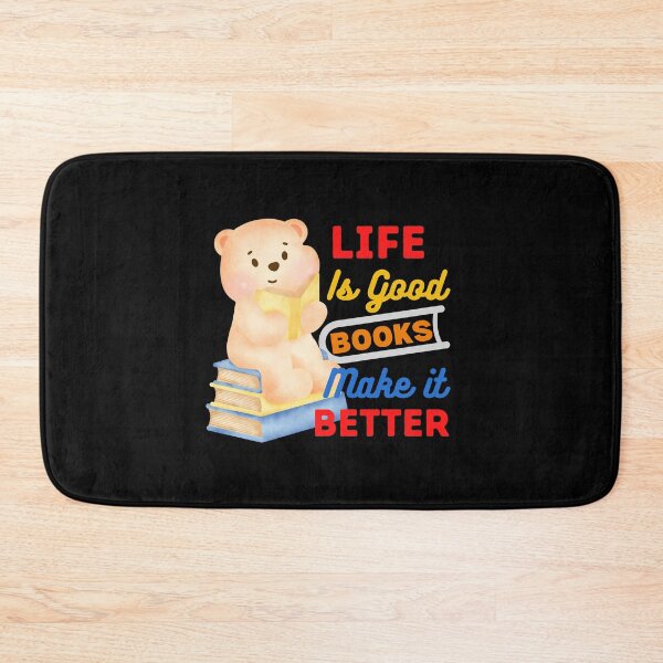 Item preview, Life is good books make it better. Happiness is reading, cute watercolor teddy bear. designed and sold by WhaleSharkShop.