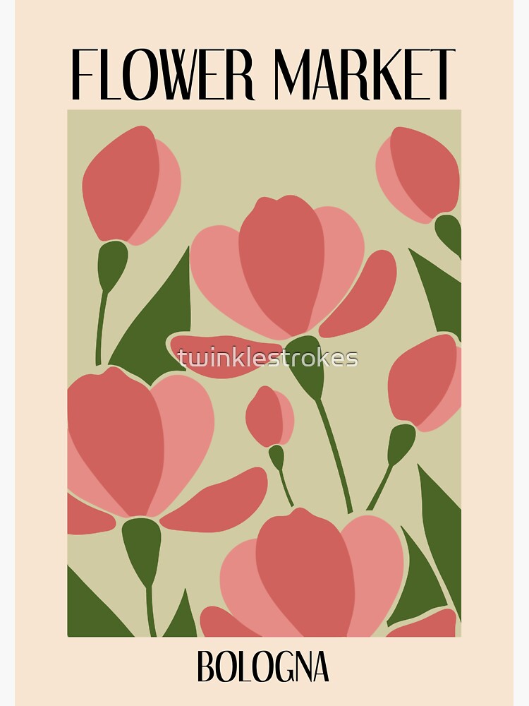 "Sage Green Tulip Bologna Flower Market" Sticker for Sale by