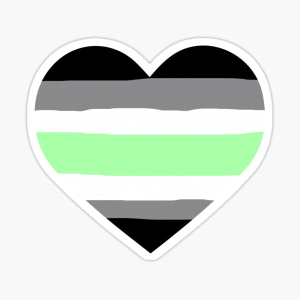 Agender Pride Flag Heart Sticker For Sale By Thekryomancer Redbubble