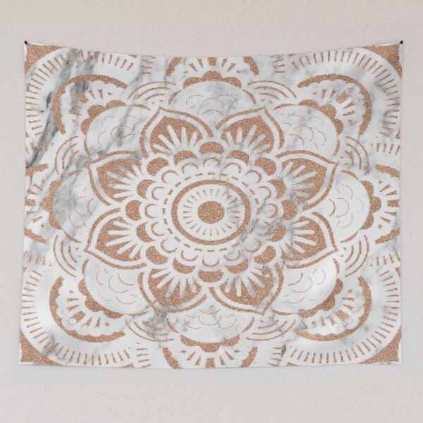 Item preview, Marble rose gold mandala designed and sold by peggieprints.