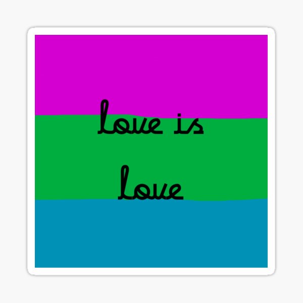 Love Is Love Polysexual Pride Flag Sticker By Thekryomancer Redbubble