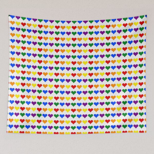Item preview, Colorful LGBT Polka Hearts pattern designed and sold by kallyfactory.