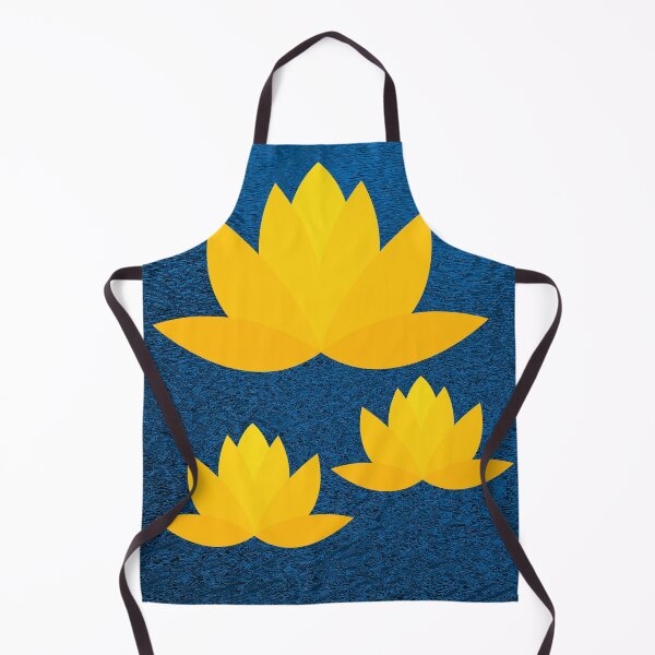 Item preview, Three yellow lotuses in blue background designed and sold by ThamaraiSelvi.