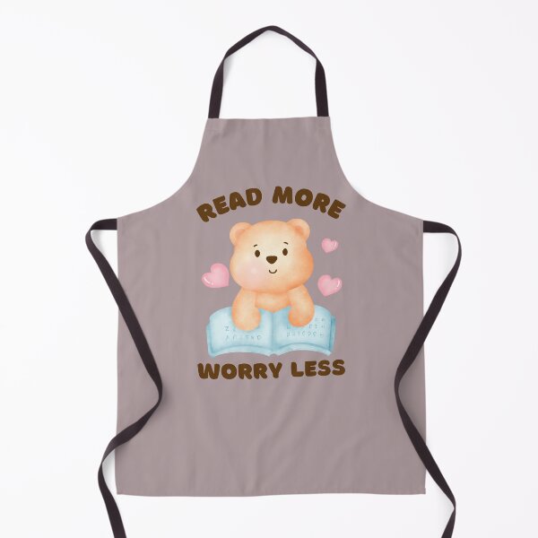Item preview, Read more worry less. Happiness is reading, cute watercolor teddy bear. designed and sold by WhaleSharkShop.