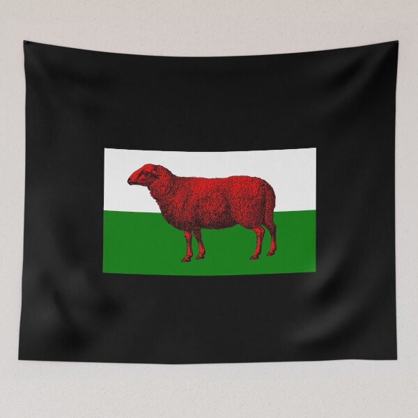 Item preview, Funny Wales Welsh Sheep Flag designed and sold by juvajay.