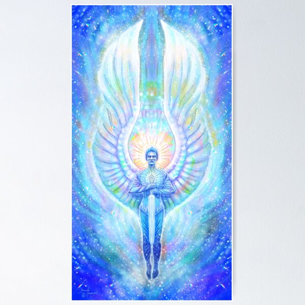 Item preview, Archangel Michael - Protective Angel Art, Blue Angel Art, Spirituality, Angelic art, Angel with Sword  designed and sold by Jezhawk.