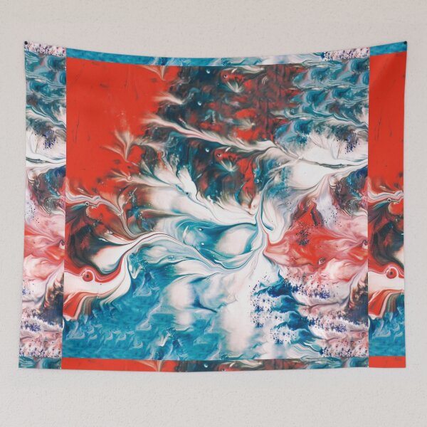 Item preview, Peinture Abstraite Rouge Blanc Et Bleu designed and sold by CAT-LUVERS.