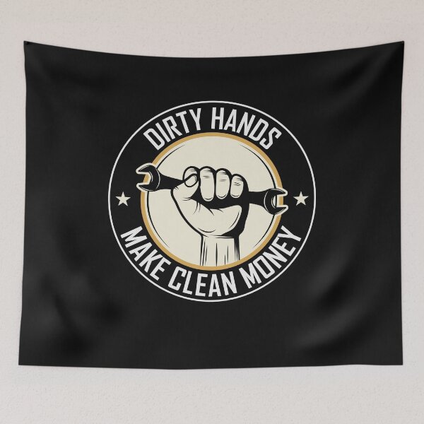 Item preview, Mechanic Hands Make Clean Money...Funny Mechanic vintage designed and sold by َART LOVERS ★★★★★.