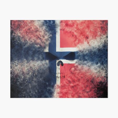 Norwegian flag skull Art Board Print