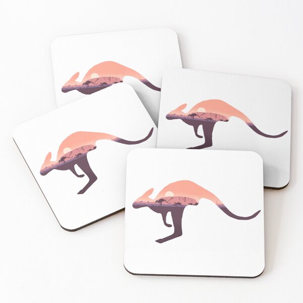 Item preview, Kangaroo silhouette and Australian landscape designed and sold by landscapeworlds.