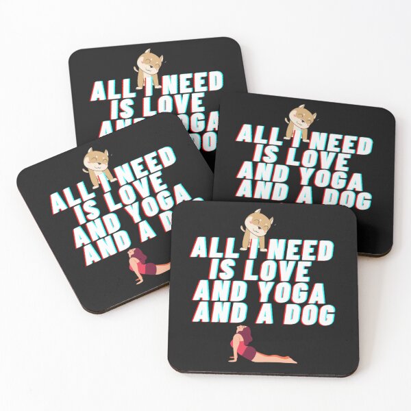 Item preview, all i need  is love  and yoga  and a dog designed and sold by EslamCreativeX1.