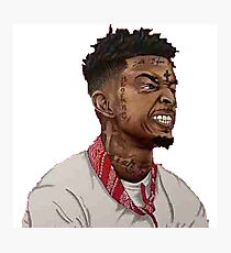 21 Savage Cartoon Photographic Print