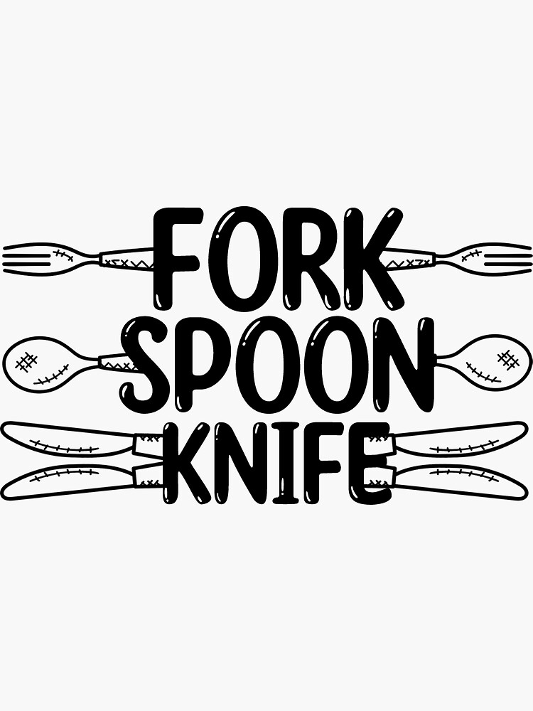 "Fork Spoon Knife What Color Is My Funny Trending meme joke " Sticker