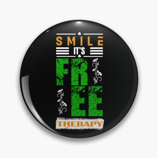 Item preview, smile its free therapy motivational text design (black) designed and sold by Ovrostore.