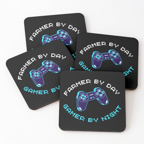 Item preview, Farmer by day gamer by night, Funny gaming quote with a gamepad controller for gamers designed and sold by trendyshopy.