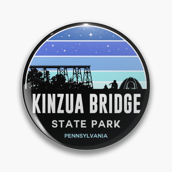 Item preview, Kinzua Bridge State Park Black and Blue Silhouette designed and sold by VanyaKar.